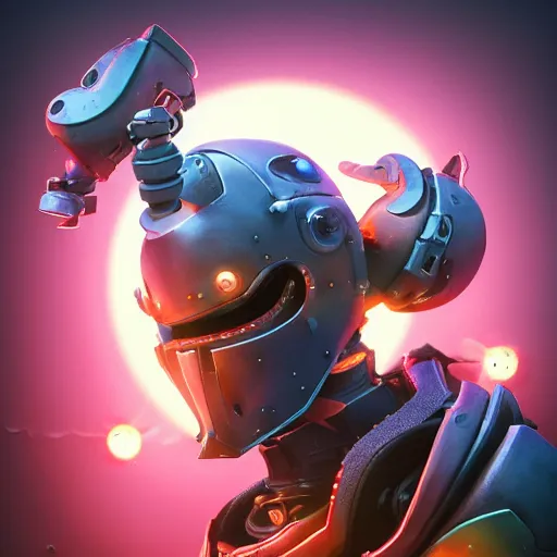 Image similar to This is an extremely intricately detailed 8k 3d render of a octane render robot ninja helmet mask fantasy art overwatch and heartstone video game icon. The 3d game art cover is official fanart from behance hd artstation by BEEPLE, Jesper Ejsing, RHADS, Makoto Shinkai, Lois van baarle, ilya kuvshinov and Ross draws.