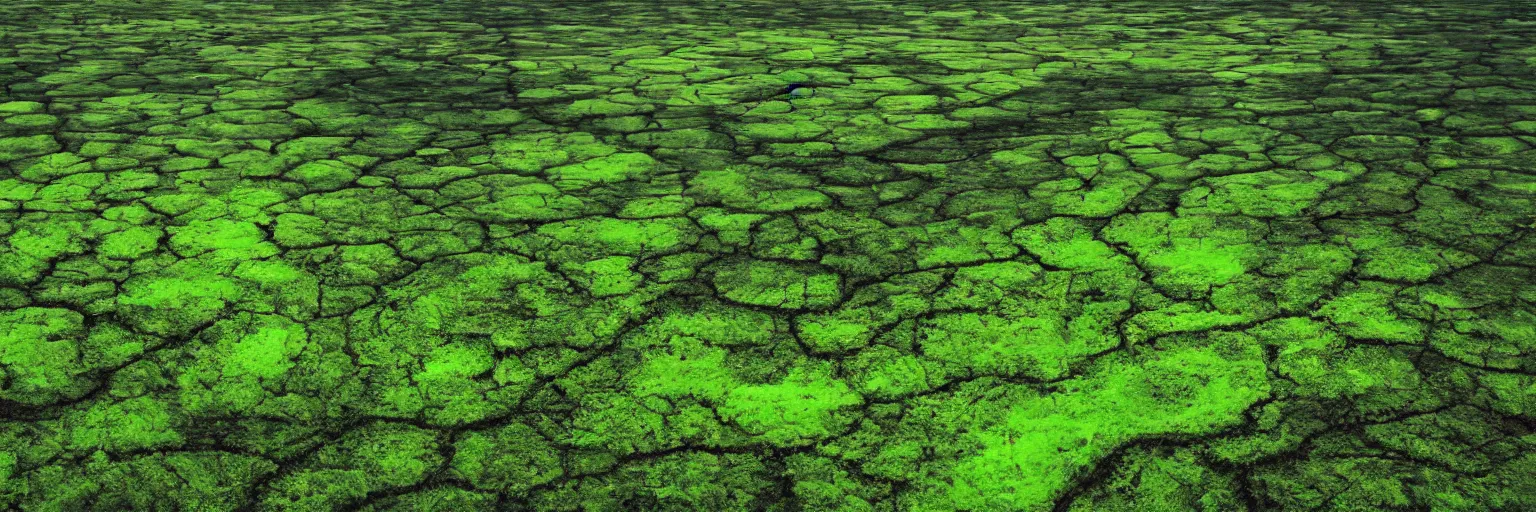 Prompt: green toxic landscape