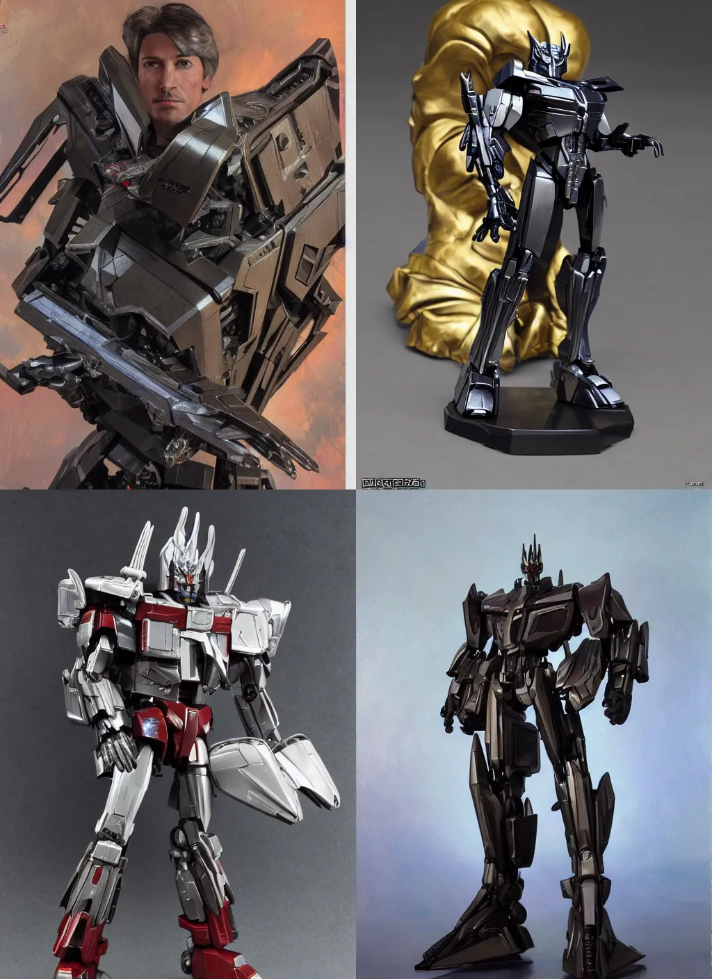 Prompt: ((Transformers Masterpiece Megatron MP-36 Takara Tomy Destron Leader Import Action Figure Toy Review)) Concept Art Portrait Handsome Man snarling seductively, Highly detailed by greg rutkowski, Ilya repin, alphonse mucha, and Edmund Blair Leighton. Very highly detailed 8K, octane, Digital painting, the golden ratio, rational painting, sharp