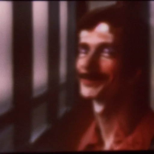 Image similar to 1980s film photograph of the first human to commune with the technological singularity, blurry, grainy, liminal