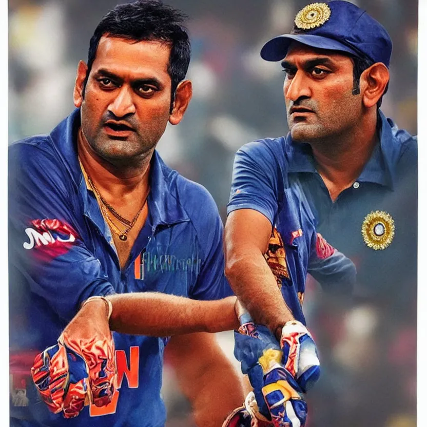 Image similar to portrait of mahendra singh dhoni as a pimp, ultra realistic, highly detailed, canon 3 5 mm photography