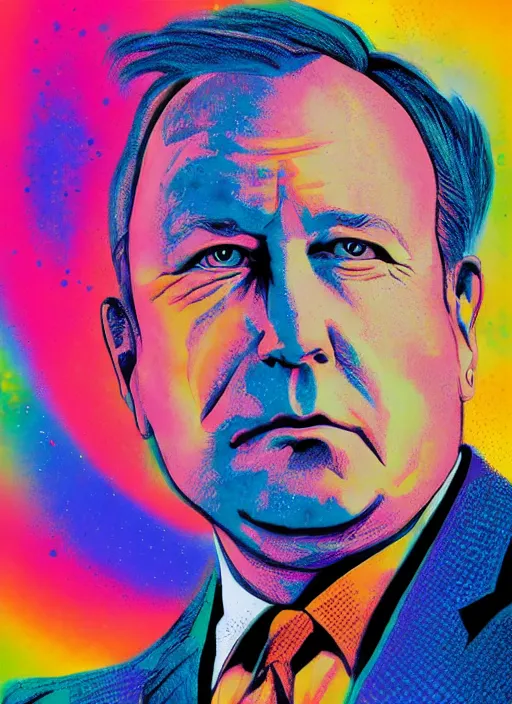 Image similar to alex jones by lisa frank and Zbigniew Brzezinski