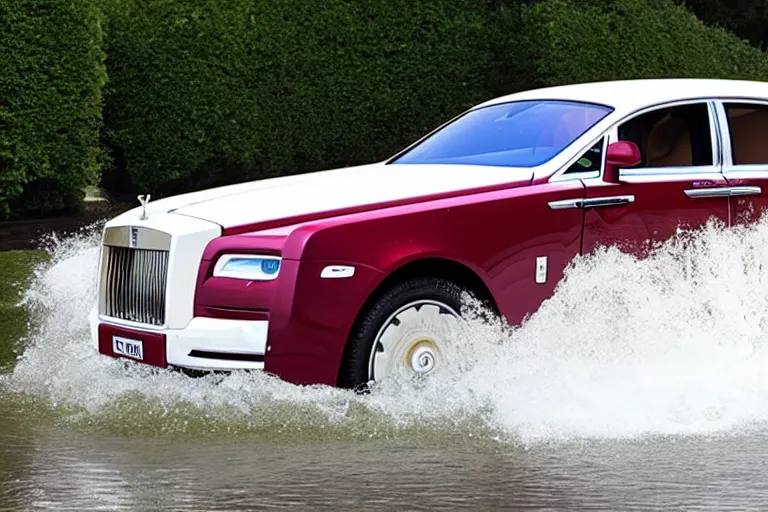 Image similar to stoned teenagers decided to drown Rolls-Royce