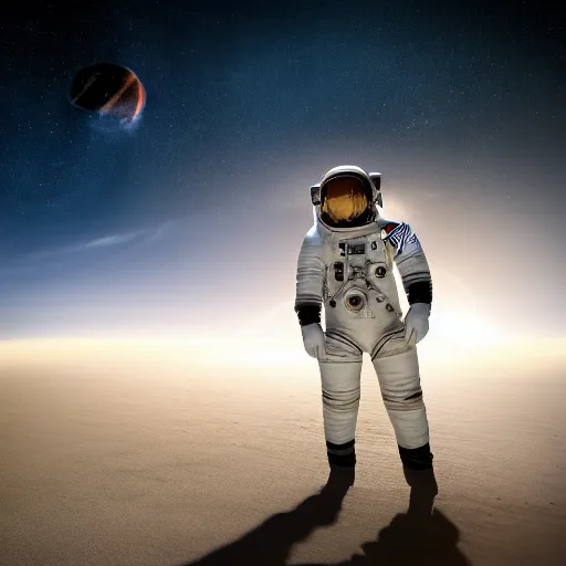 Image similar to an astronaut relaxing on the beach, dramatic lighting, cinematic, extremly high detail, photorealistic, cinematic lighting, nasa footage