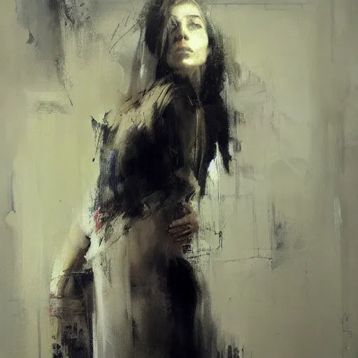 Prompt: full length portrait of a woman, by Jeremy Mann, detailed, stylized, loose brush strokes, intricate, realistic
