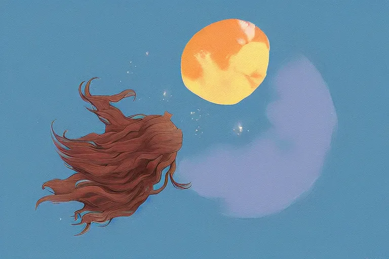 Prompt: sun, moon, sky, digital painting, illustrated by max hay