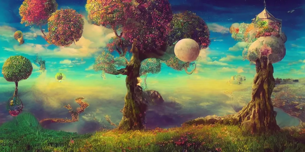 Image similar to a beautiful surreal dream world