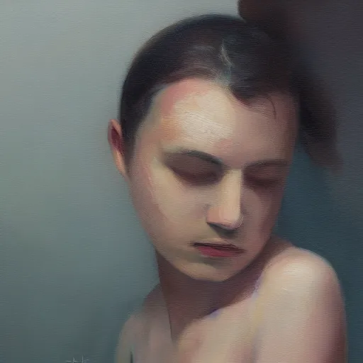 Image similar to what depression looks like, withering heart, oil painting, pale colors, high detail, 8 k, wide angle, trending on artstation,