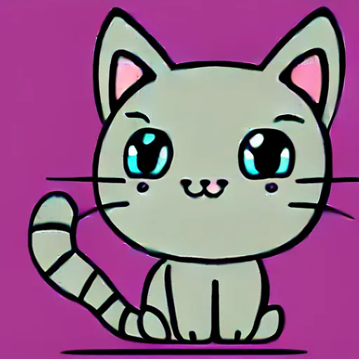 Image similar to kawaii cat, chibi style, japanese style, kitten, pastel colors, cat sticker, neko