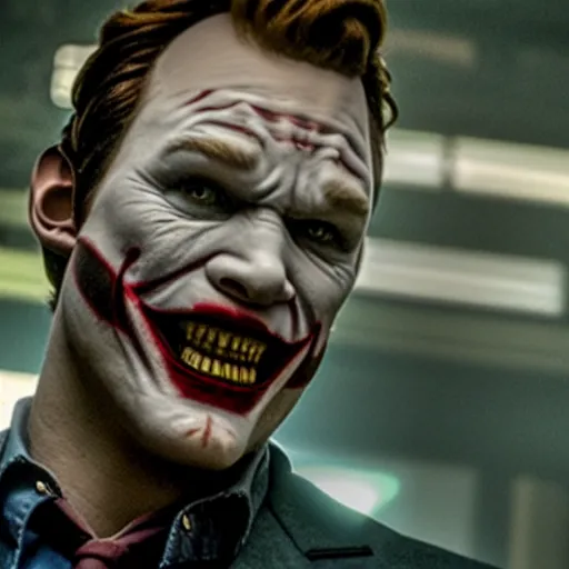 Image similar to film still of Chris Pratt as joker in the new Joker movie