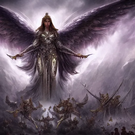 Prompt: !dream an army of angels protecting heaven, epic fantasy art, high detail, award winning on Artstation, Deviantart, mystical atmosphere, high definition, high detail, hyperrealistic, ultra hd, 4k