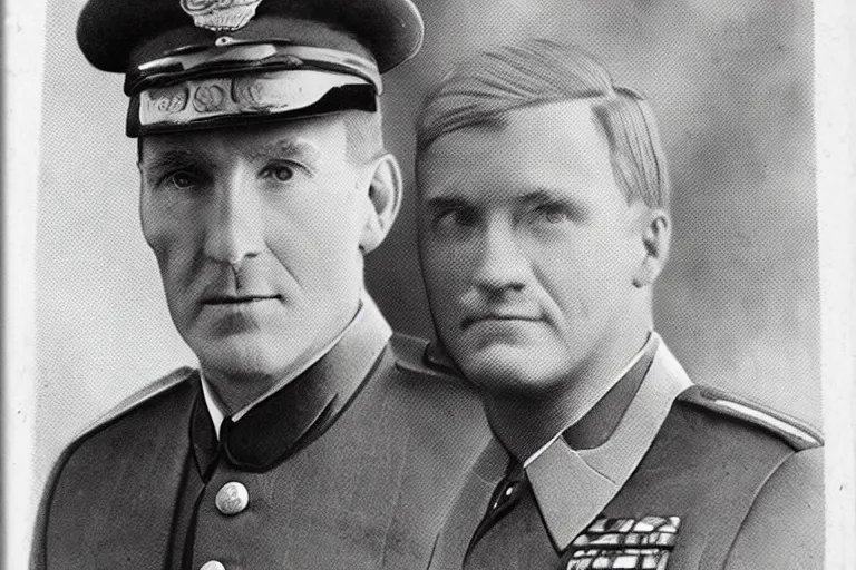 Image similar to magazine illustration of paul gosar in an ss officer uniform