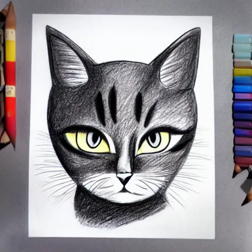 Image similar to drawing of a cute cat