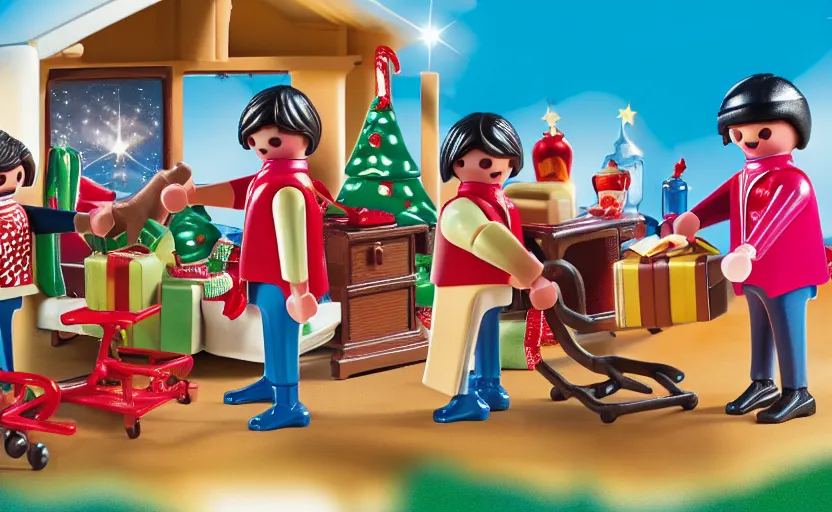 Prompt: playmobil 12-days-of-Christmas photograph