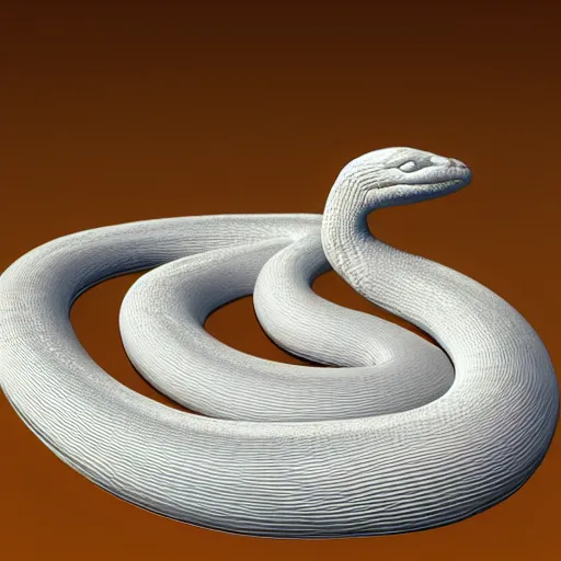 Prompt: white snake 3 d realistic soft light