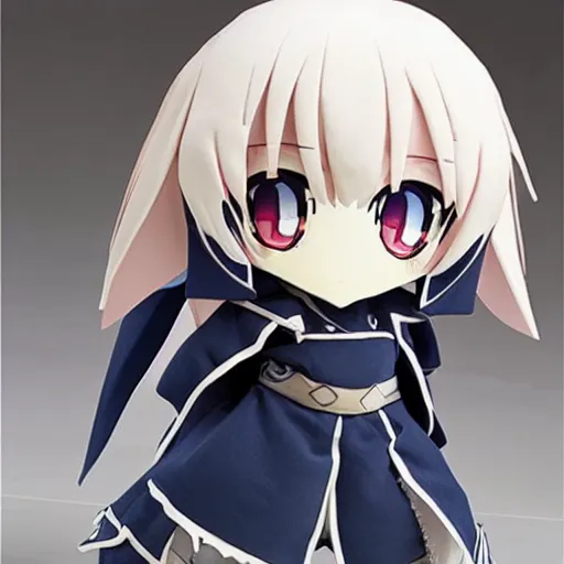 Image similar to cute fumo plush of a gentle knight who has the power to destroy the world, anime girl