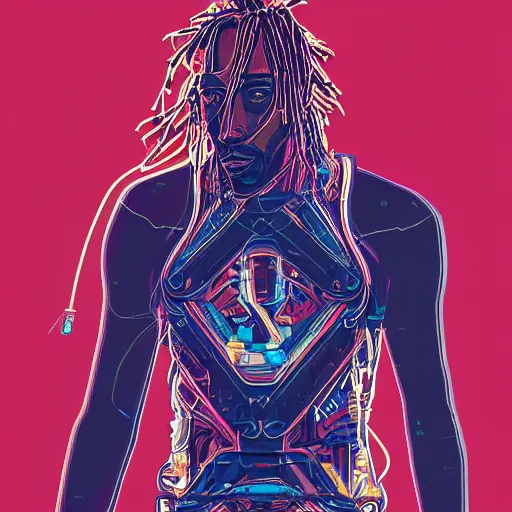 Image similar to a cybernetically enhanced portrait of kawhi leonard by conrad roset, hyperdetailed, cyberpunk, cool, trending on artstation