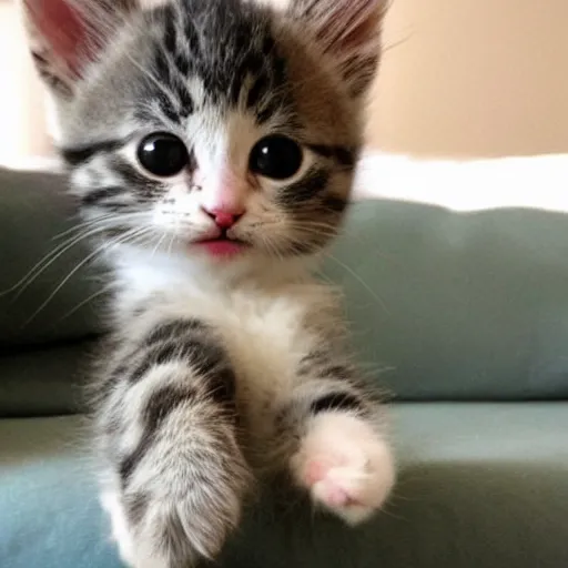 Prompt: cute kitten giving the middle finger