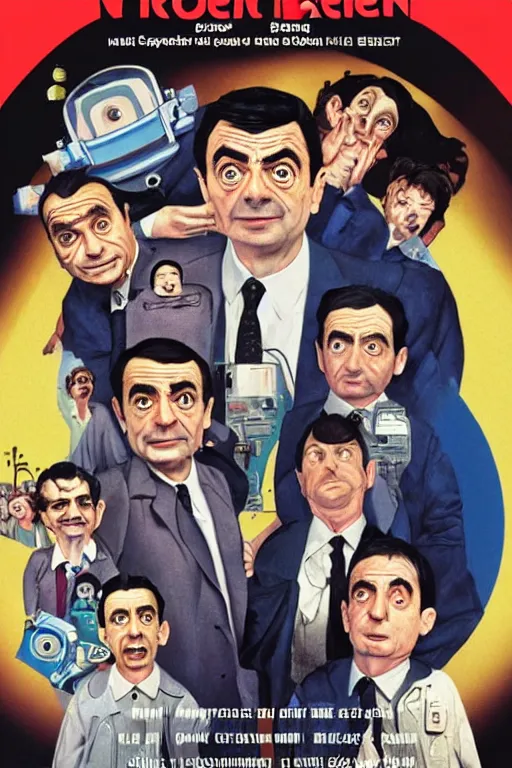 Prompt: criterion collection cover art for the film Mr. Bean goes to Space