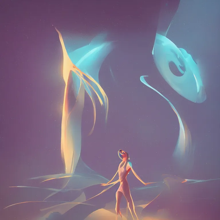 Prompt: dancer in the wind by christopher balaskas, retrofuturism, reimagined by industrial light and magic