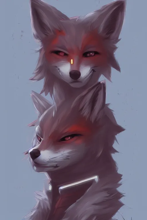 Image similar to a fox fursona, trending on artstation, by kawacy, furry art, digital art, cyberpunk, high quality, backlighting