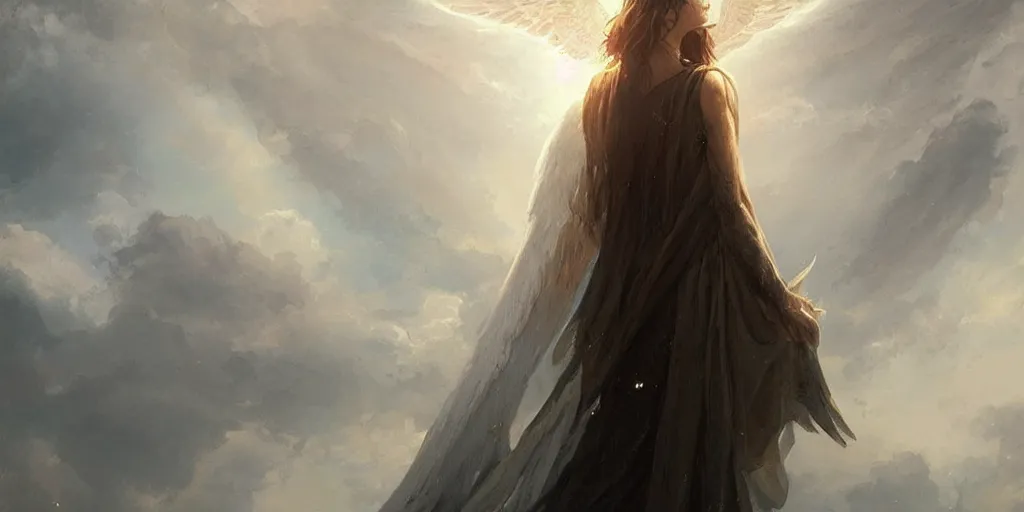 Prompt: a biblically accurate angel, the angel has a lot of eyes, horror, dramatic sky, distant shot, anime art, Greg Rutkowski, dramatic lighting