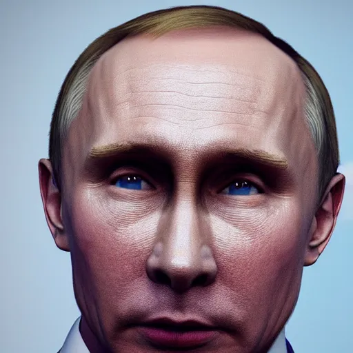 Prompt: a closeup photorealistic gay vladamir putin photograph. make up. joyful. fine detail. 4 k hd, trending on artstation, featured on behance, well - rendered, extra crisp, features intricate detail, epic composition and the style of unreal engine.