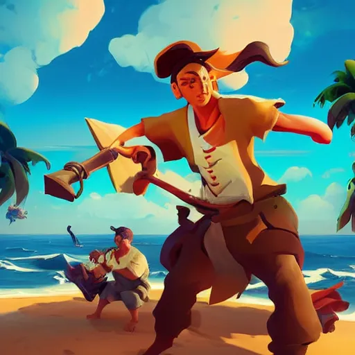 Image similar to painting treasure on sea of thieves game smooth median photoshop filter cutout vector, behance hd by jesper ejsing, by rhads, makoto shinkai and lois van baarle, ilya kuvshinov, rossdraws global illumination