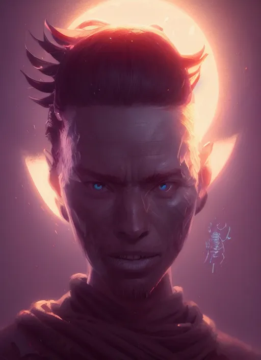 Image similar to Highly detailed necrotic portrait of a ninja, Stephen Bliss, unreal engine, fantasy art by Greg Rutkowski, Loish, Rhads, Makoto Shinkai and Lois van baarle, ilya kuvshinov, rossdraws, Tom Bagshaw, global illumination, radiant light, detailed and intricate environment