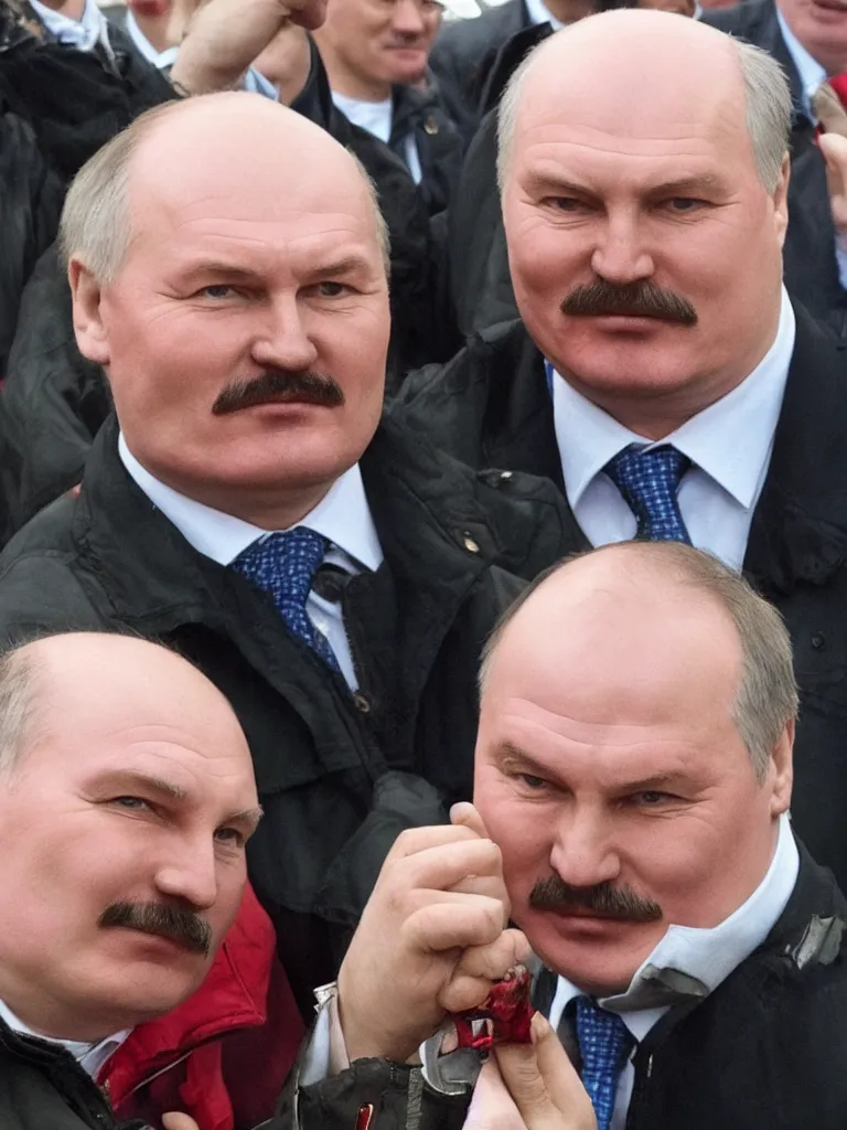 Image similar to lukashenka with pigface