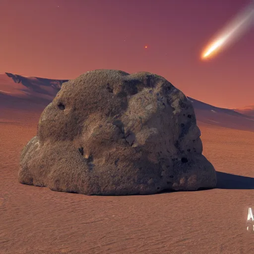 Image similar to a meteor an asteroid headed for the desert detailed, 8 k, trending on artstation