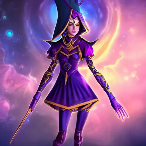 Image similar to beautiful dark magician girl, full body, mystical, ultra detailed, 4k