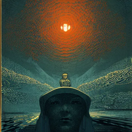 Image similar to gods eyes in my headlights, raining ice picks on your steel shores by gustave dore james gurney greg rutowski and victo ngai