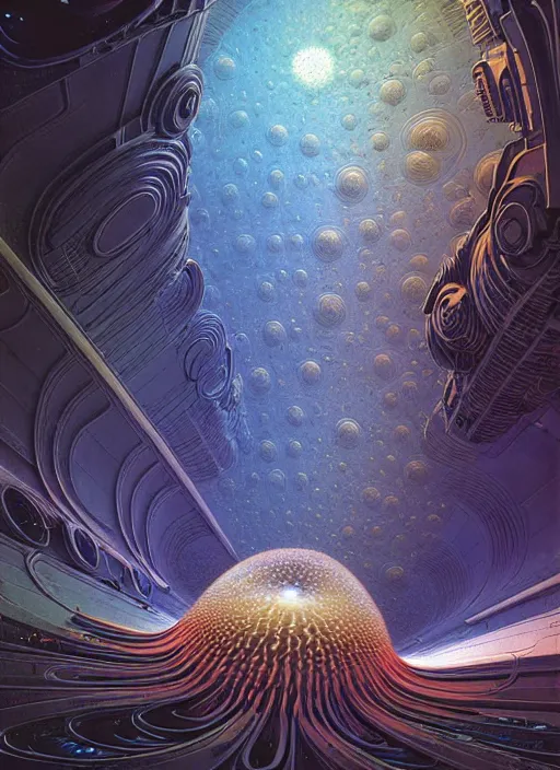 Image similar to design only! 2 0 5 0 s retro future art 1 9 7 0 s science fiction borders lines decorations space machine. muted colors. by jean - baptiste monge, ralph mcquarrie, marc simonetti, 1 6 6 7. mandelbulb 3 d, fractal flame, jelly fish, coral