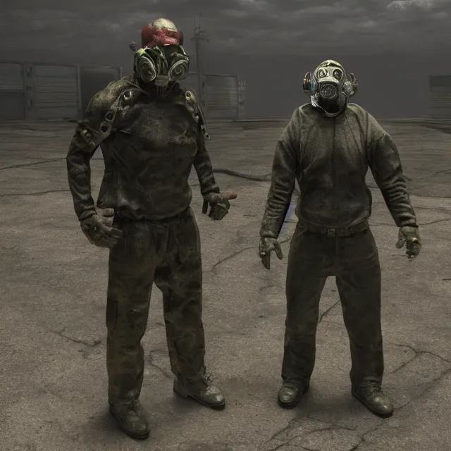 Prompt: fallout 3 slipknot masks, dark cinematic, volumetric, realistic, 3 d render, cinematic lighting, ray tracing, cinematic, unreal engine 5, unreal engine render, octane render, hyper realistic, photo, 8 k