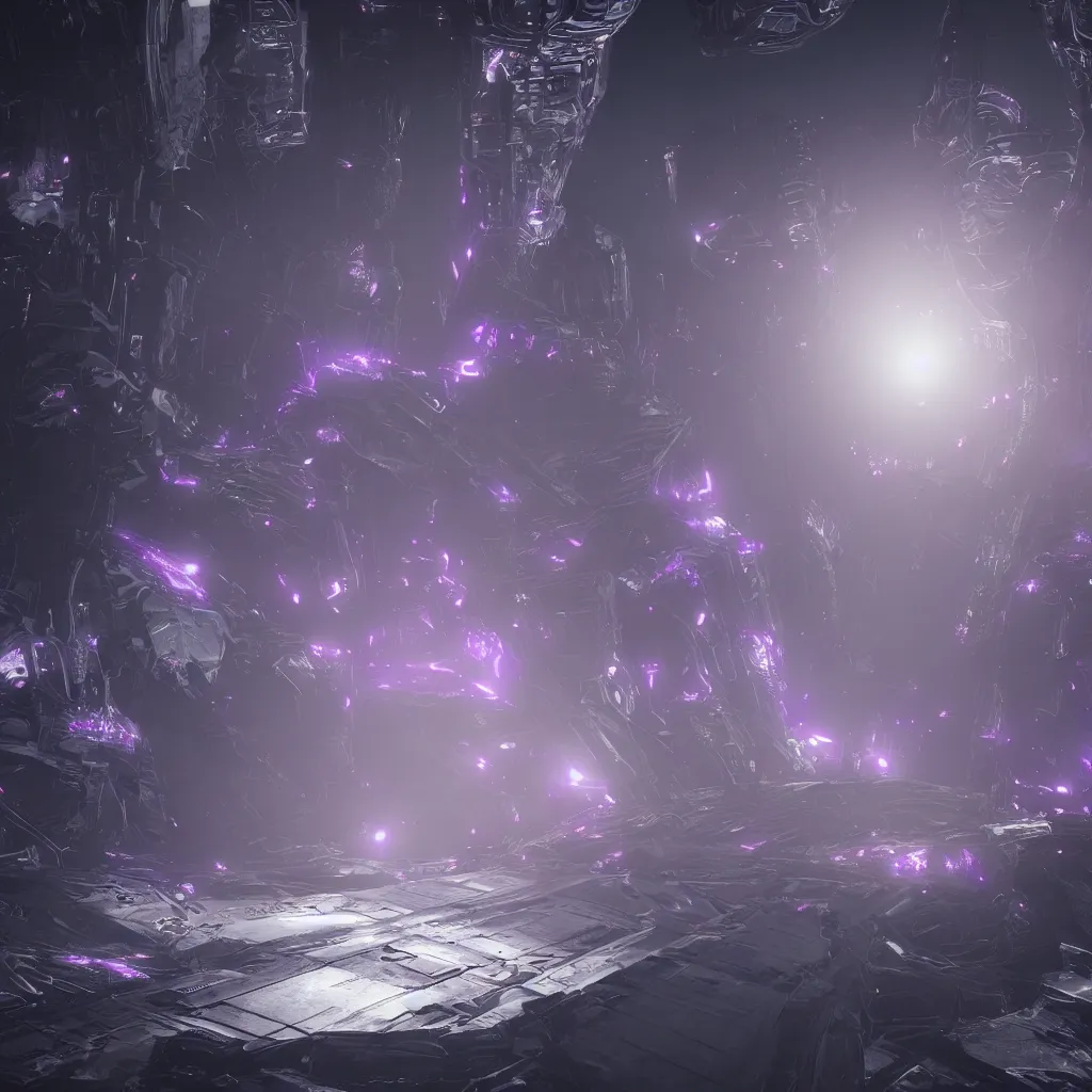 Prompt: nocturnal purple, futuristic landscape, 4 k, unreal engine