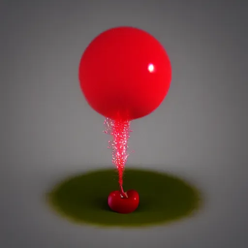 Image similar to Exploding cherry, 3d render