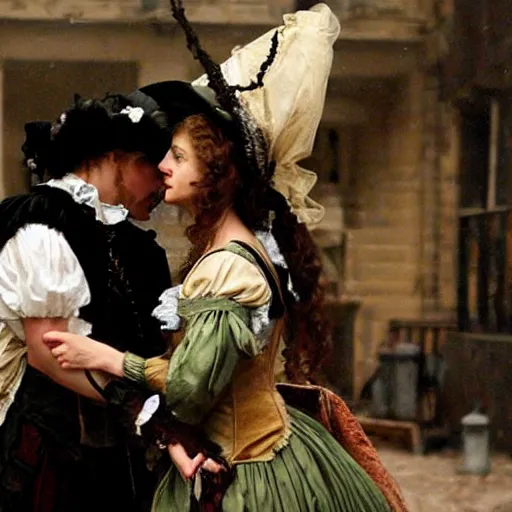 Image similar to scene from a 2 0 1 0 film set in 1 7 5 0 london showing a woman
