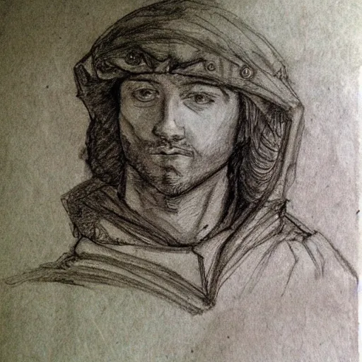 Image similar to markplier portrait sketch, by da vinci, sketch, traditional art