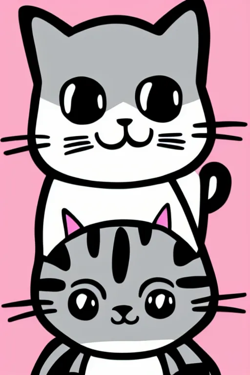 Image similar to Kawaii Cat, sticker illustration, high quality, high resolution.