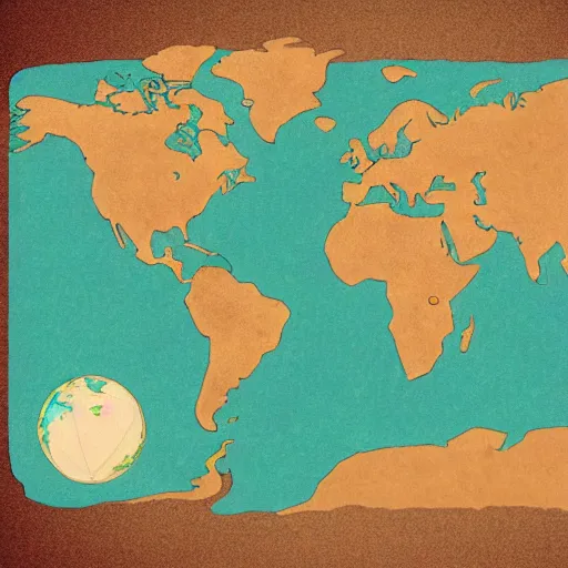 Image similar to world map globe drawing, illustration