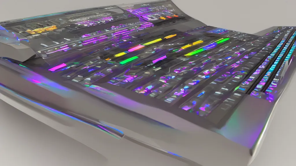 Image similar to iridescent fast - moving bank synthesizer