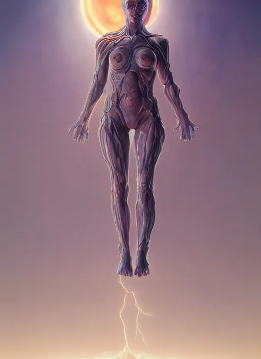 Prompt: biblical female android, glowing veins, in clouds, sunset, glowing eyes, snow, portrait by wayne barlowe, studio lighting, muted colors, by frank frazetta, extreme detail, reflections, trending on artstation, 8 k