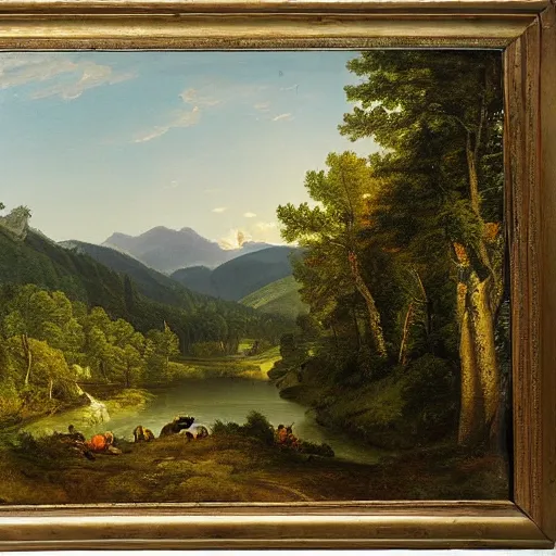 Prompt: The Salmon River Valley, oil on canvas by Asher Brown Durand
