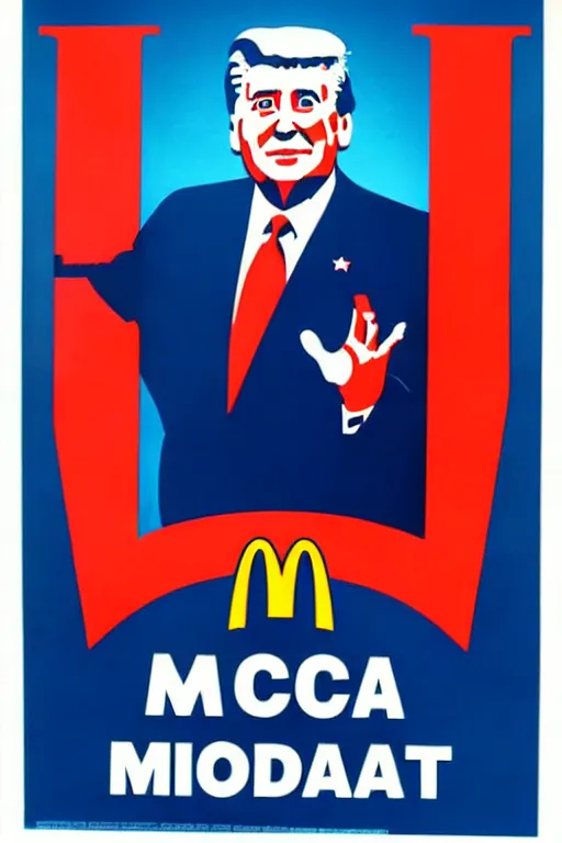 Image similar to official mcportrait of the mcpresident of the united mcstates of mcdonalds, mcdonalds - style government propaganda
