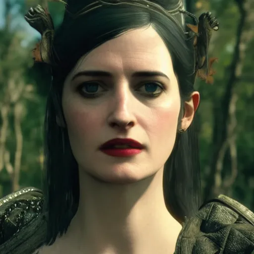 Image similar to Film still of Eva Green, from The Witcher 3: Wild Hunt (2015 video game)