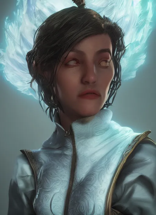 Prompt: A fantasy comic book style portrait painting of a mage, unreal 5, DAZ, hyperrealistic, octane render, RPG portrait, dynamic lighting