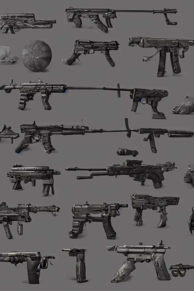 Plataform Game assets, machine guns weapons, various | Stable Diffusion ...