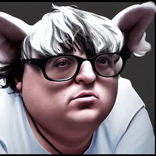 Image similar to andy milonakis as a goat, goat body, human head, 4 k, photorealistc, high details