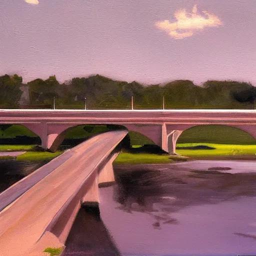 Prompt: beautiful painting of sargent texas bridge by olaf krans